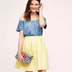 Anthropologie Hutch Lemon Zest Skirt